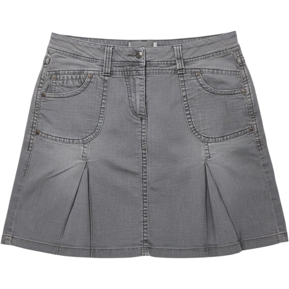 Cecil Skirt Women Size 6 Gray Excellent Pleated A-Line Denim Casual